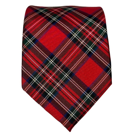 Ralph Lauren Chaps Silk Necktie Tie Schoolboy Schoolgirl Plaid Hand Made NWOT - Picture 3 of 10